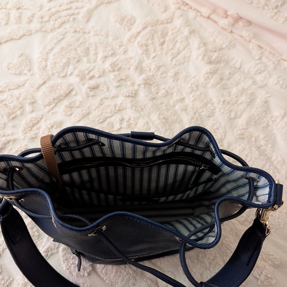 Dooney & Bourke Navy Blue Bucket Bag - Picture 7 of 14
